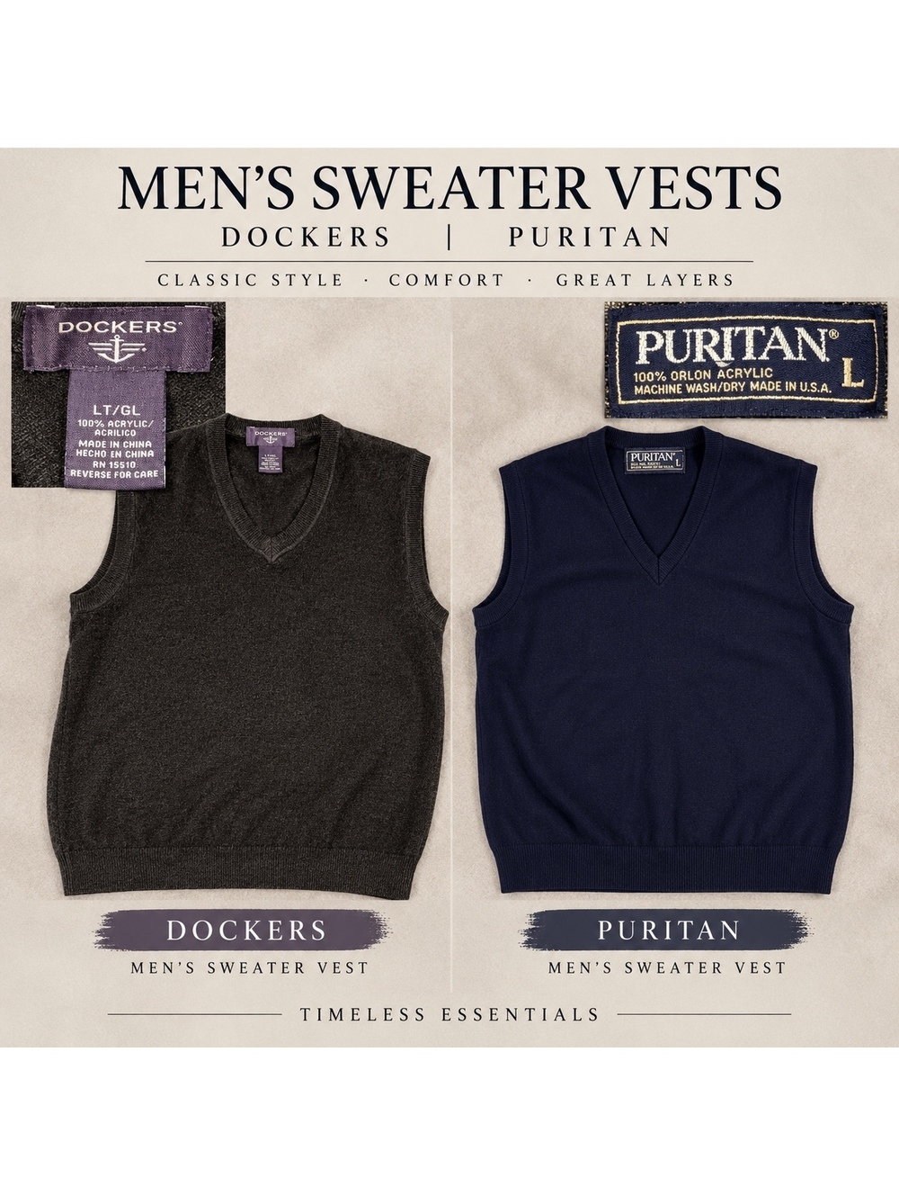 Puritan + Dockers sweater-vest bundle